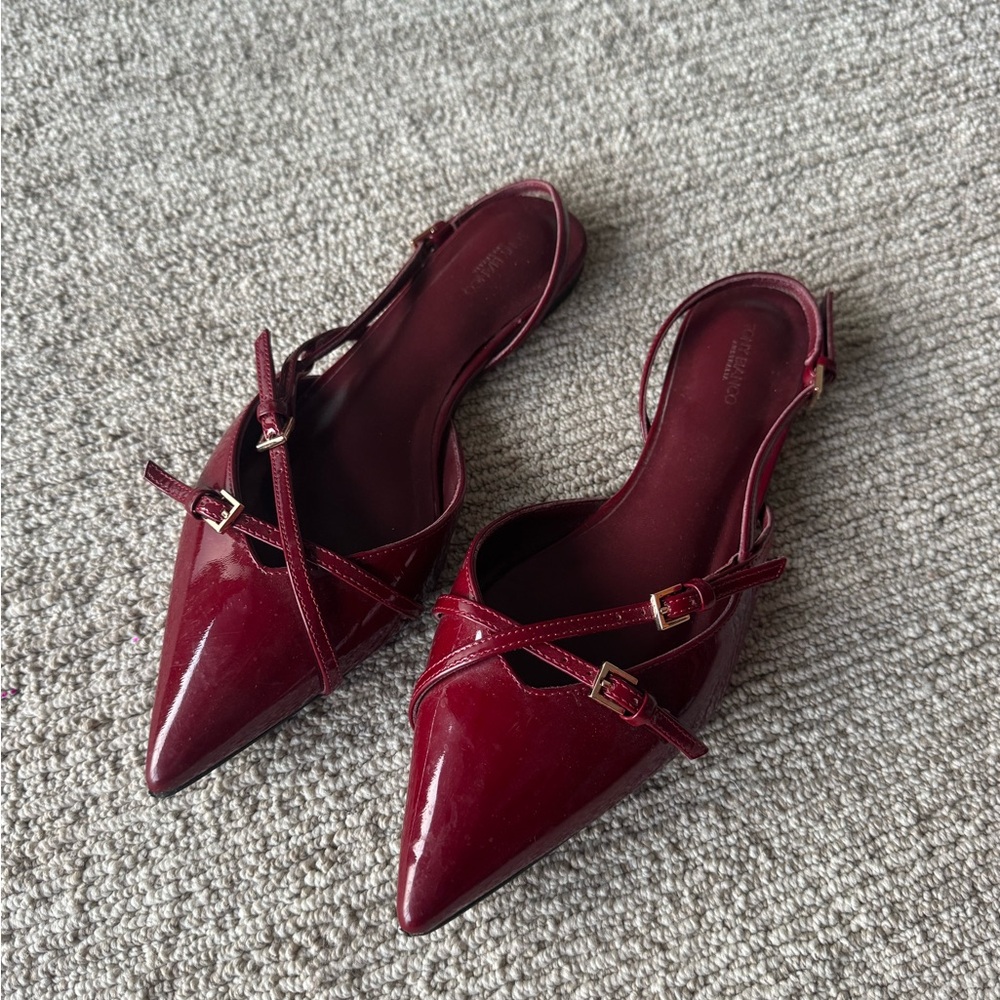 Tony Bianco Bordeaux Patent Leather Jamo Flats